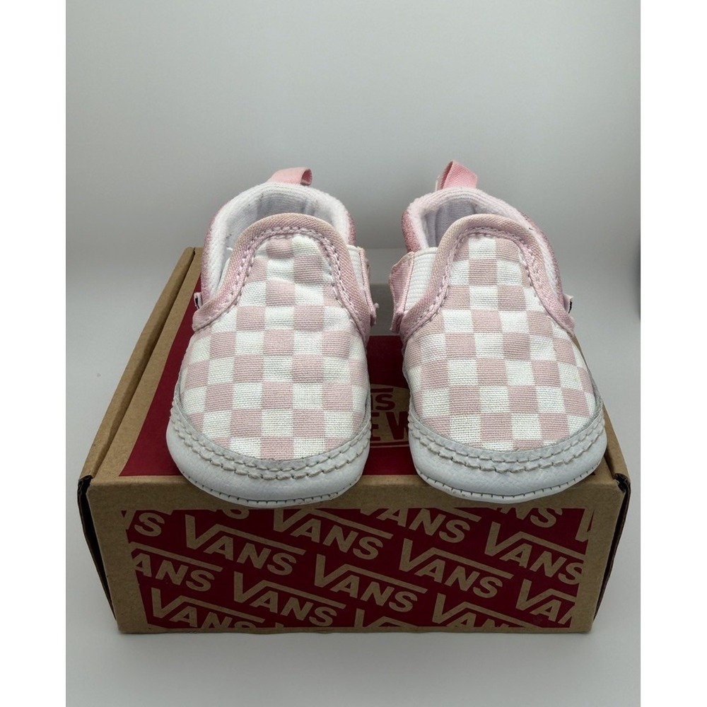 Infant Slip On Vans Checkered Powder Pink Size 2
